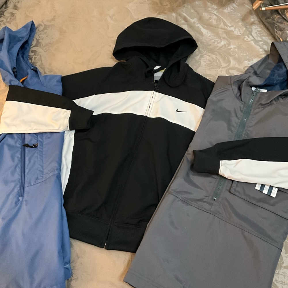 Nike Men/Women Black and White Windbreaker, Adidas & Royal Robbin’s  Pullovers